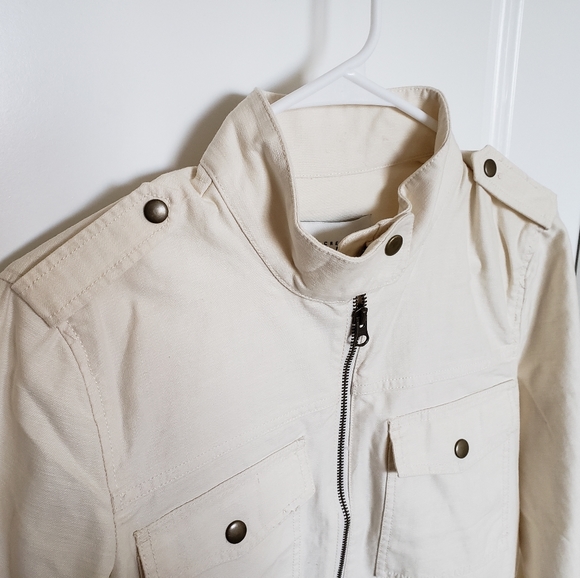 NWT J.Crew Factory Beige Cotton Field Jacket - Picture 6 of 10